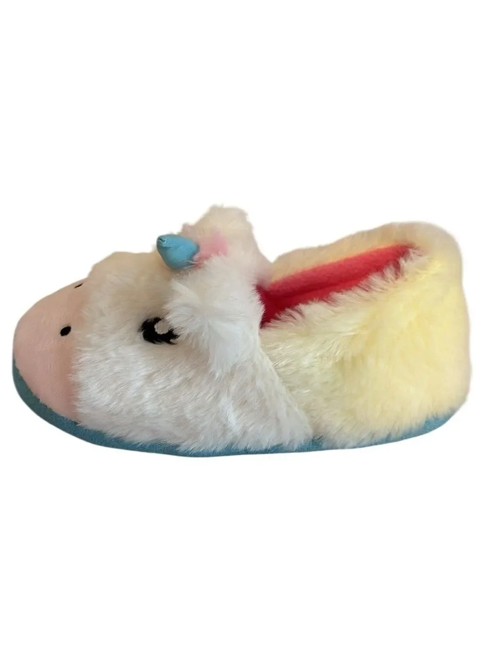 Totes Girls Unicorn Slippers Plush Indoor/ Outdoor White Multi Size S 11-12 New